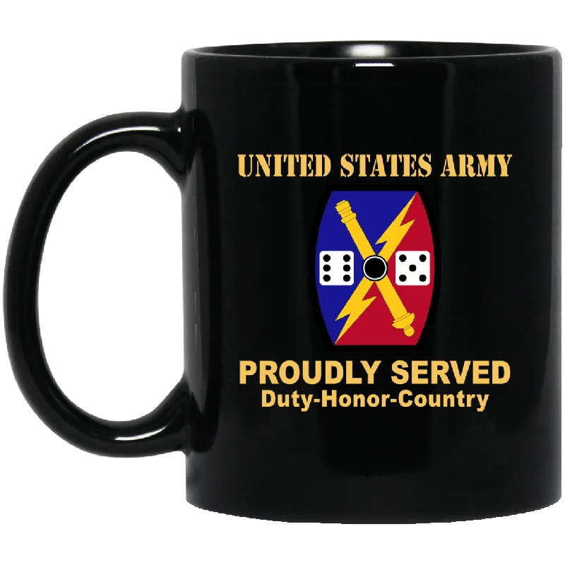 insulated mugs with lids for tea lovers-US ARMY 65 FIRES BRIGADE - 11 oz - 15 oz Black Mug