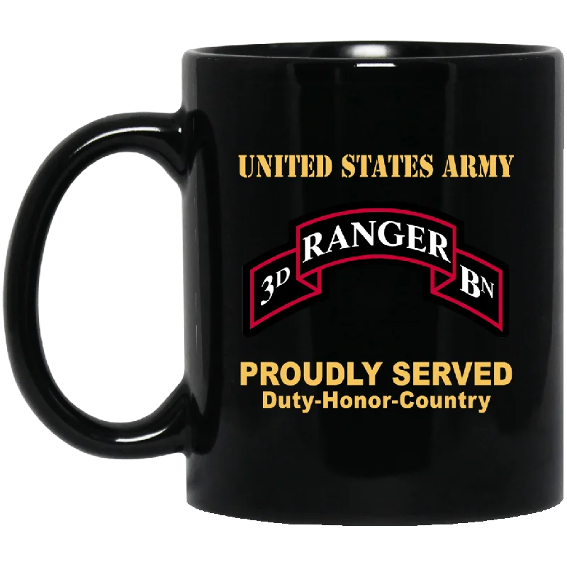 funny coffee mugs for coworkers gifts-US ARMY 75TH RANGER REGIMENT 3ND BATTALION - 11 oz - 15 oz Black Mug