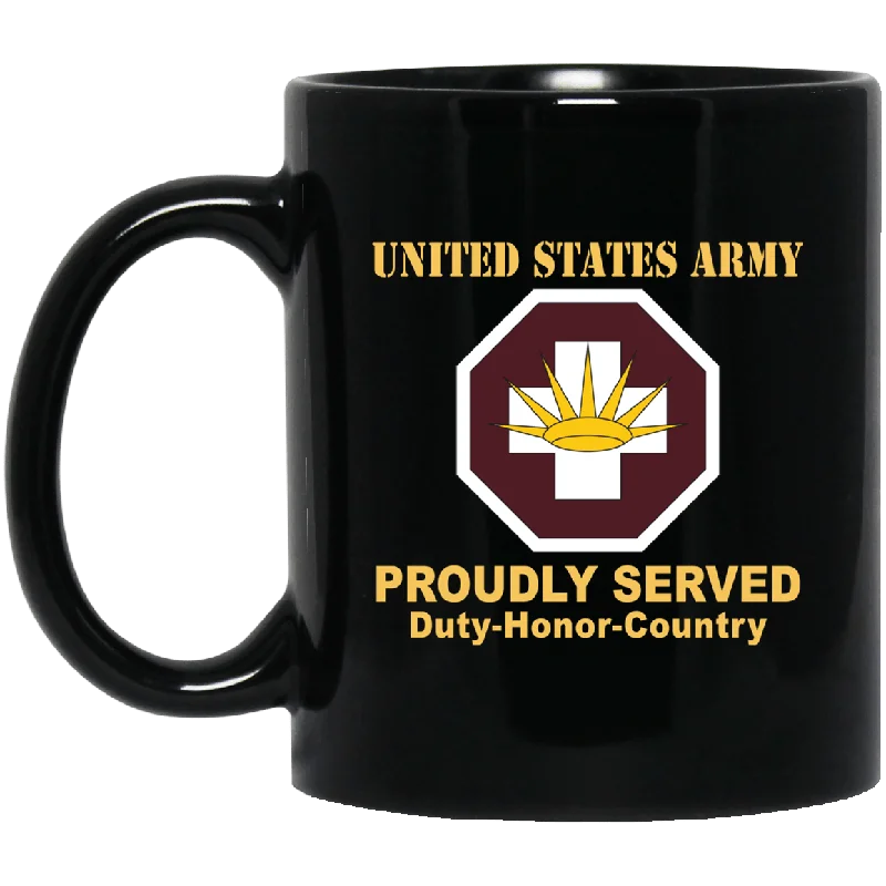 personalized mugs for wedding favors-US ARMY 8TH MEDICAL BRIGADE- 11 oz - 15 oz Black Mug