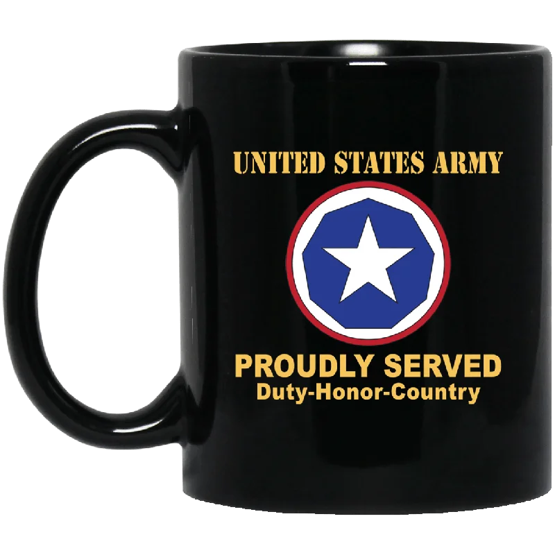 travel mugs with custom designs for marketing-US ARMY 9TH SUPPORT COMMAND- 11 oz - 15 oz Black Mug