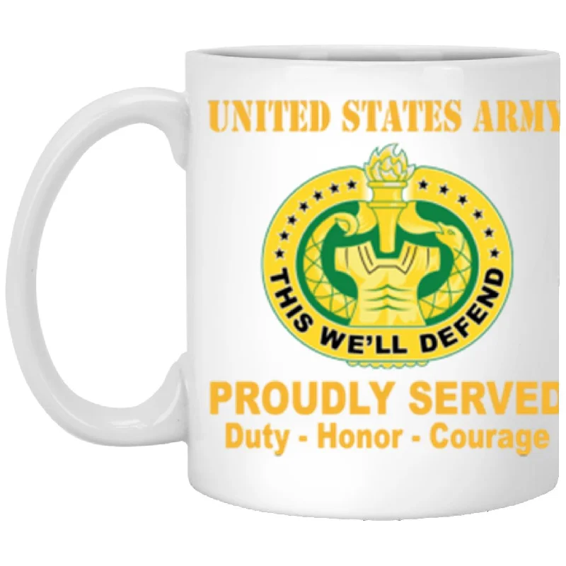 thermal travel mugs for all types of drinks-US Army Drill Sergeant 11 oz. White Mug