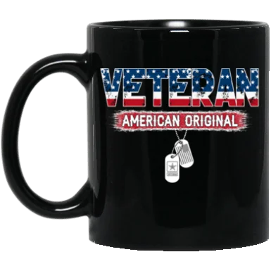 funny travel mugs for busy commuters-US Army Veteran American Original 11 oz - 15 oz Black Mug