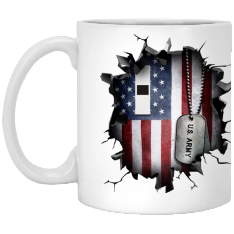 funny coffee mugs for Christmas gifts-US Army W-1 Warrant Officer 1 W1 WO1 Warrant Officer Ranks 3D Break Effect 11oz - 15oz White Mug