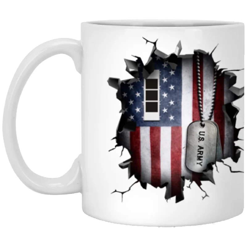 eco-friendly coffee mugs for special occasions-US Army W-3 Chief Warrant Officer 3 W3 CW3 Warrant Officer Ranks 3D Break Effect 11oz - 15oz White Mug