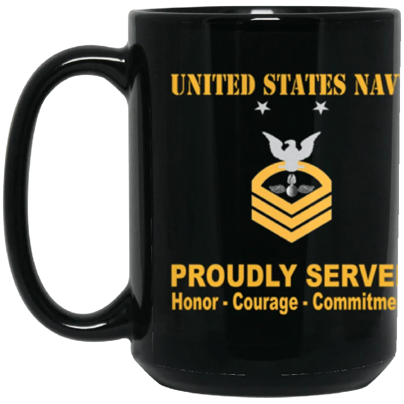 custom coffee mugs for special occasions-US Navy Aviation Ordnanceman Navy AO E-9 15 oz. Black Mug