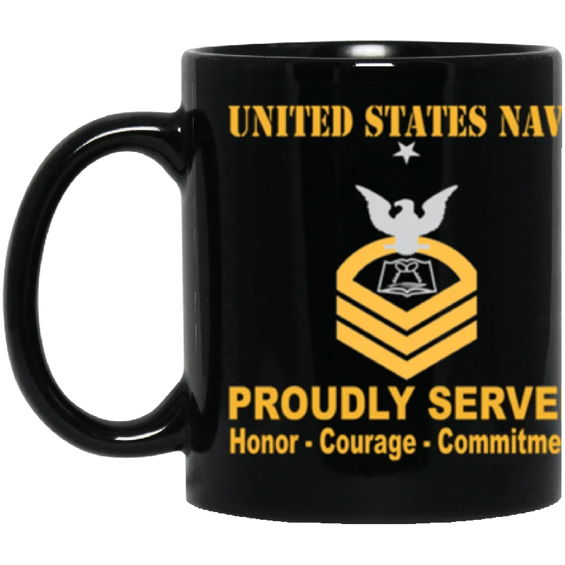 unique coffee mugs for wedding gifts-US Navy Culinary Specialist Navy CS E-8 11 oz. Black Mug