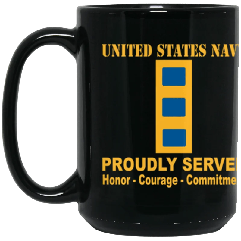 large ceramic coffee mugs for tea lovers-US Navy W-2 Chief Warrant Officer 2 W2 CW2 Warrant Officer Core Values 15 oz. Black Mug