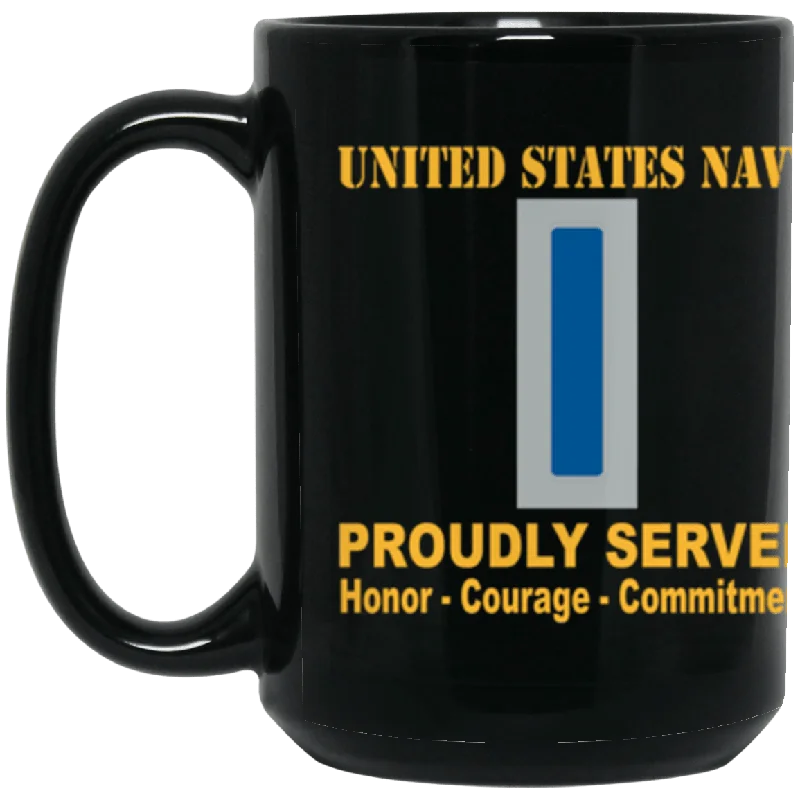 stylish travel mugs for cold drinks-US Navy W-5 Chief Warrant Officer 5 W5 CW5 Warrant Officer Core Values 15 oz. Black Mug