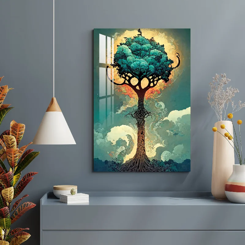 oversized abstract art for living room-Aesthetic Tree Acrylic Wall Art