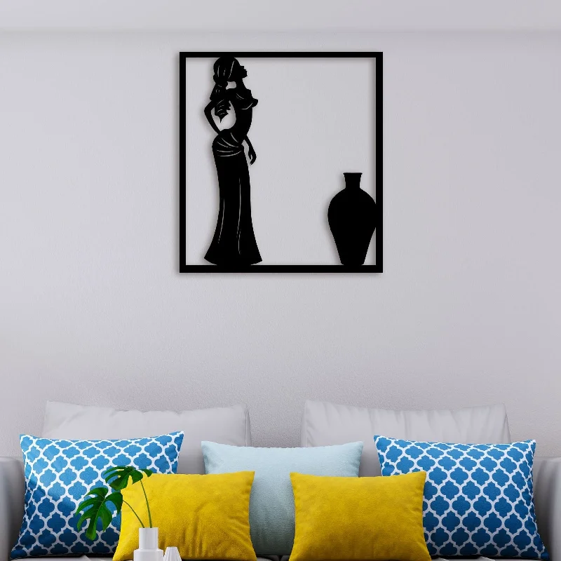 large framed modern abstract art-African Women Metal Wall Art