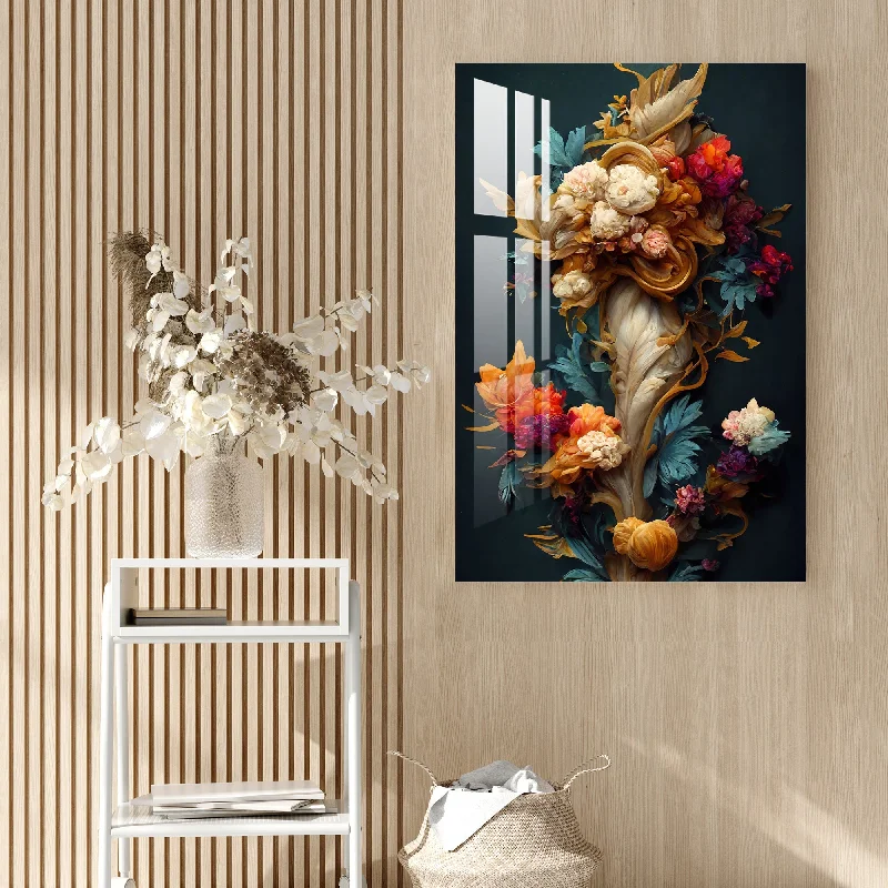 abstract coastal wall art prints-Alluring Colorful Flower Bouquet Acrylic Wall Art - 23.5X16 inches / 5MM