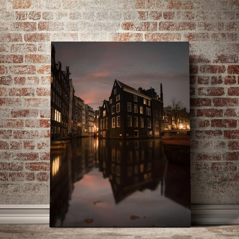 oversized modern art for home-Amsterdam At Dusk