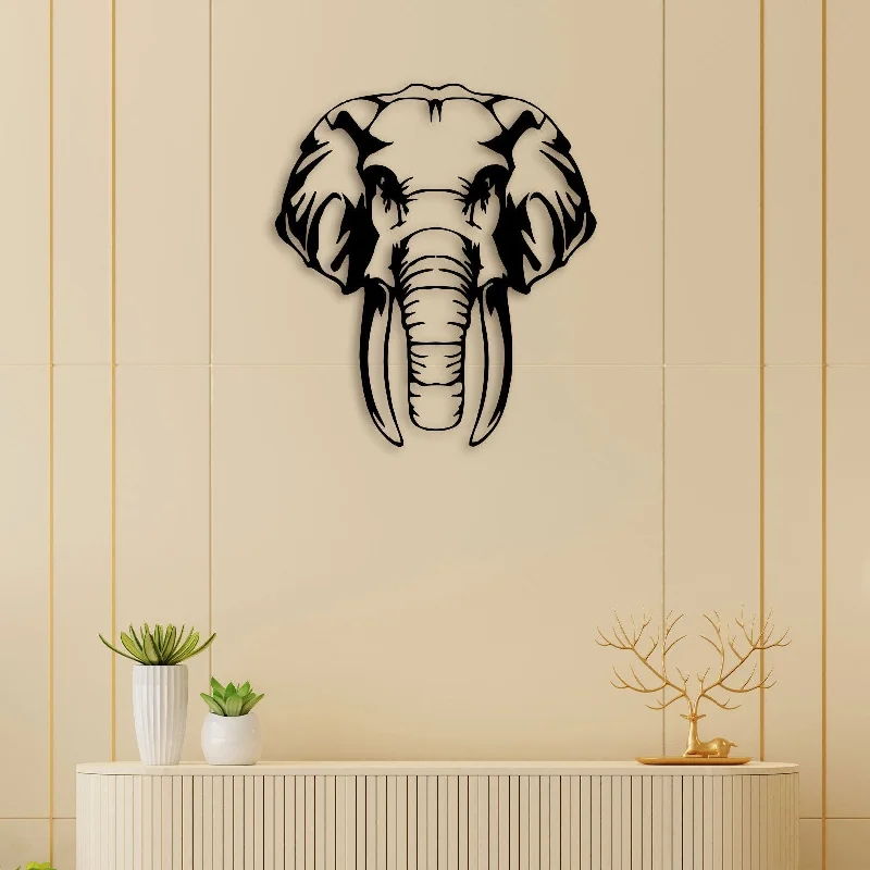 botanical abstract canvas prints-Angry Elephant Metal Wall Art