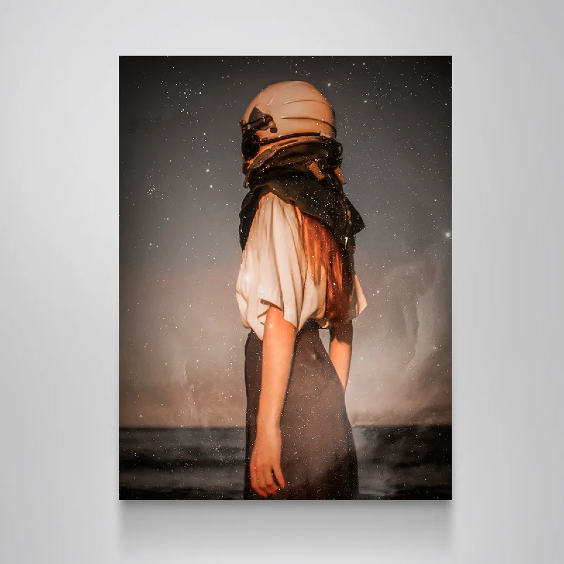 colorful retro art prints for wall-Astronaut Girl