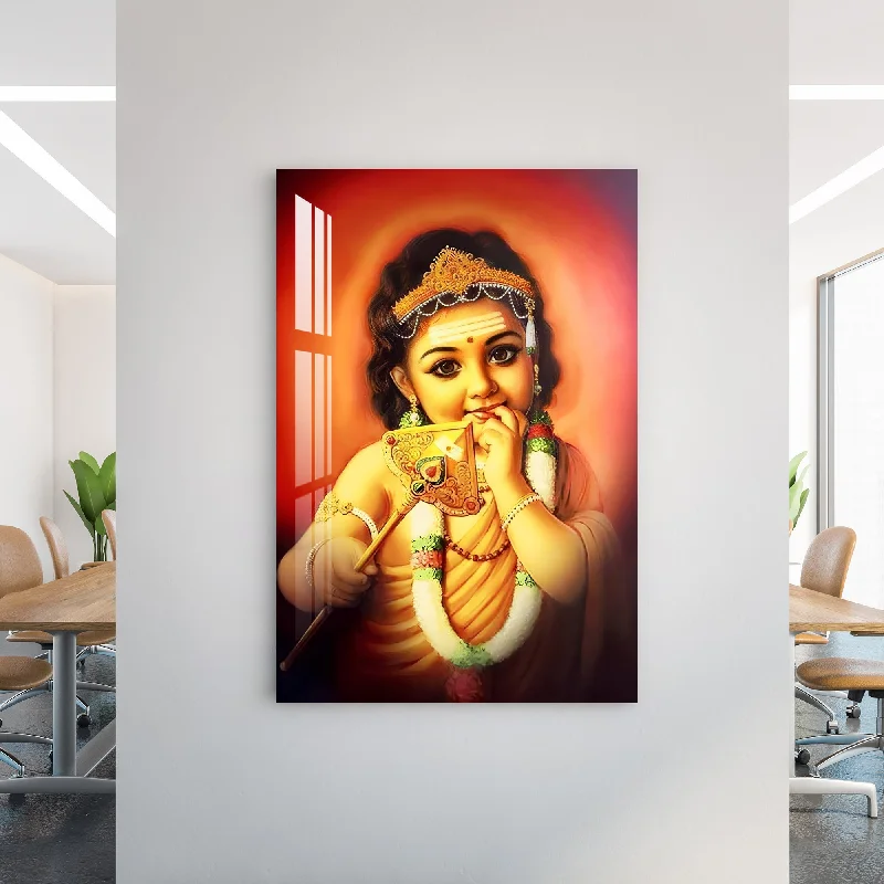 vintage cityscape art prints-Baby Murugan Acrylic Wall Art - 23.5X16 inches / 8MM (Premium)