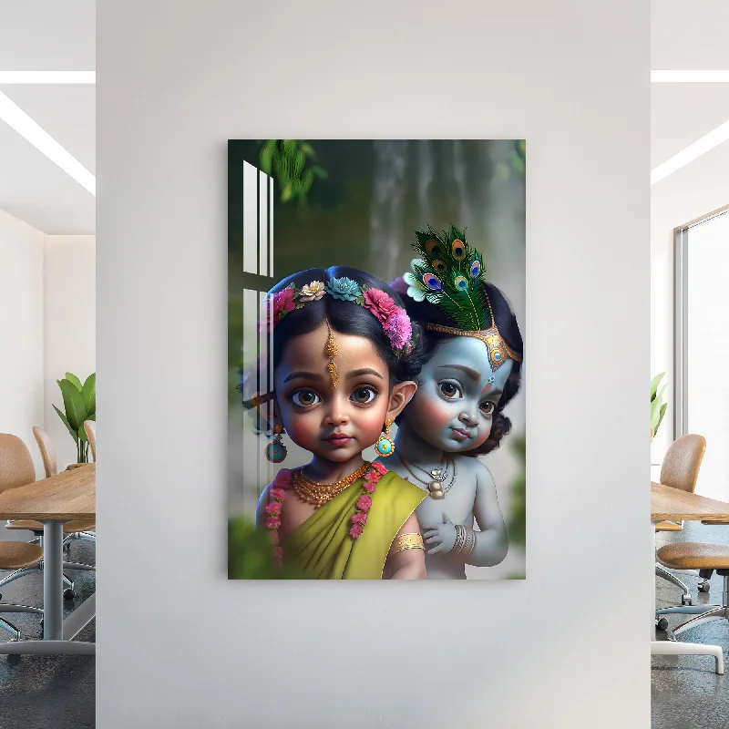 oversized botanical canvas art for bedroom-Bal Gopal Acrylic Wall Art