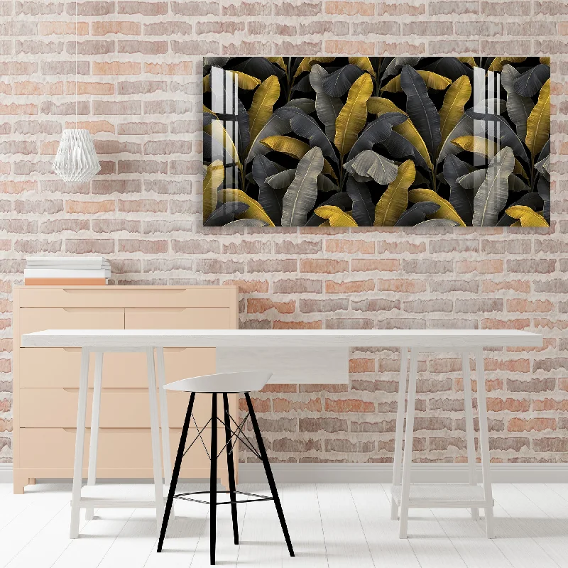 artistic coastal wall paintings-Banana Leaves Acrylic Wall Art