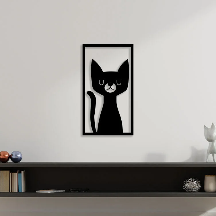 colorful abstract paintings for bedroom-Beautiful Cat Metal Wall Art