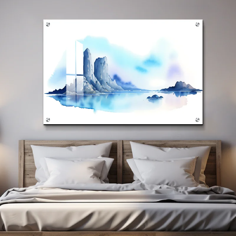 colorful modern art for home-Blue Artistic and Creative  Luxury Wall Art Painting