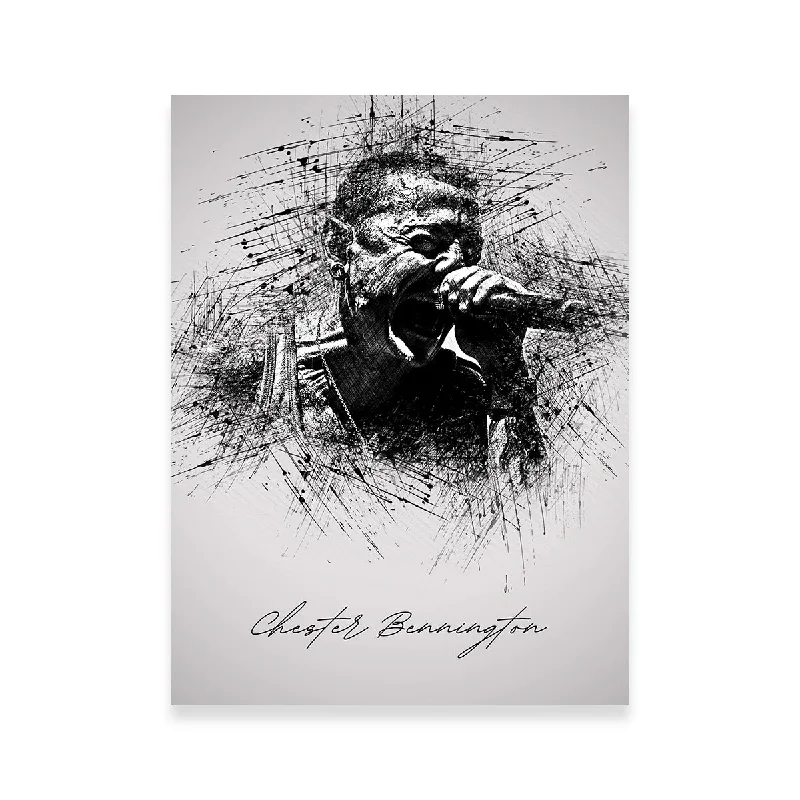 botanical canvas wall prints for living room-Chester Bennington Scream