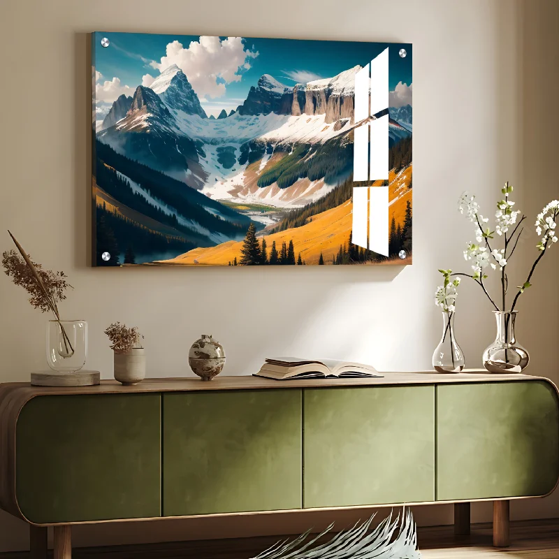 artistic pop art prints for wall-Cloud and Mountains Astonish Landscape Luxury Wall Art Painting