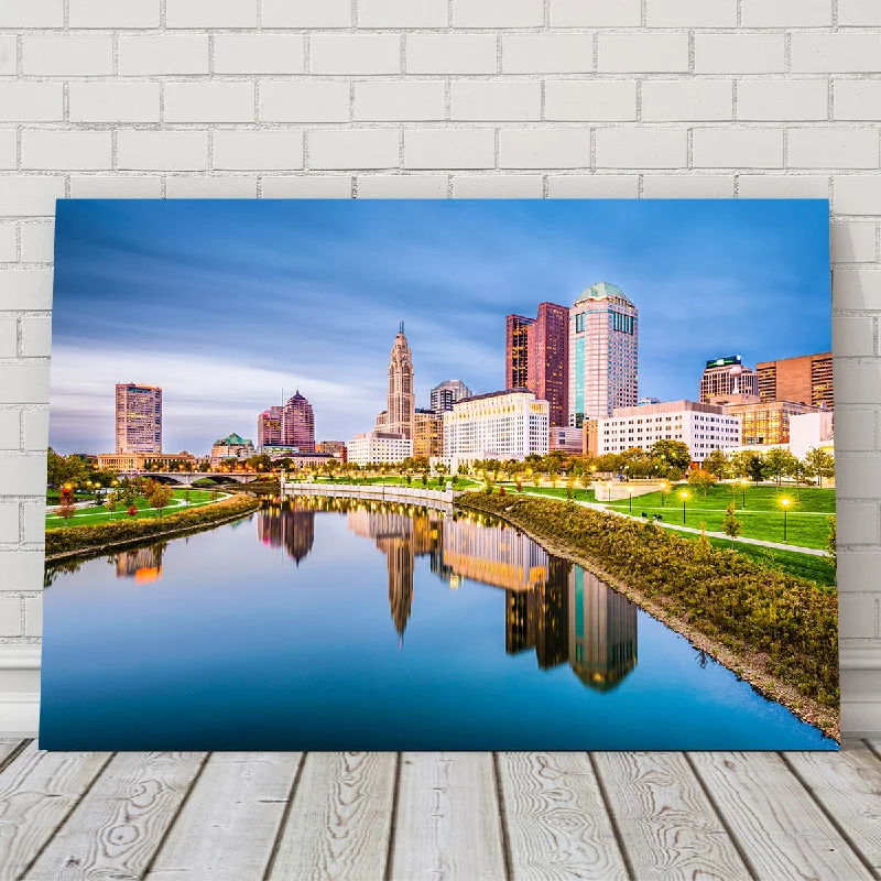 modern floral canvas art-Columbus Ohio Skyline