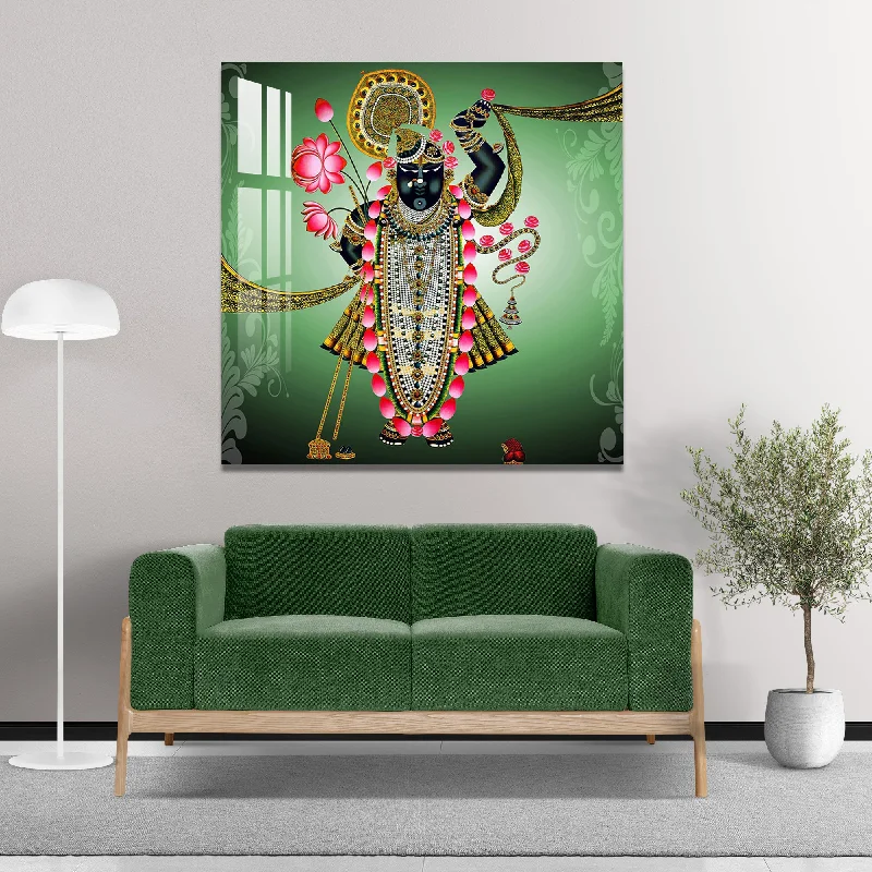 vibrant coastal canvas prints-Divine Shreenath Ji Acrylic Wall Art