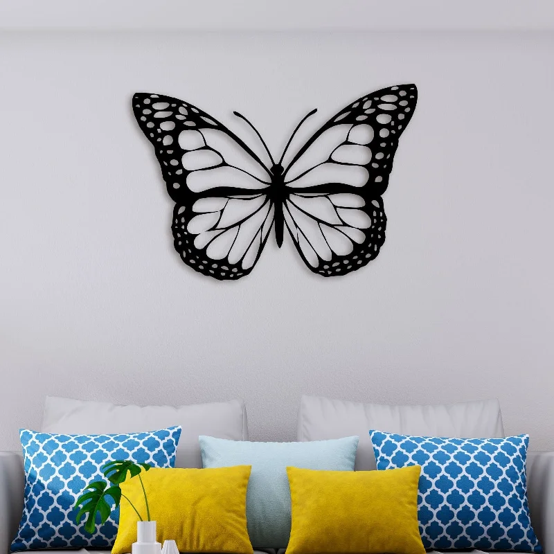 modern nature art prints for bedroom-Elegant Butterfly Metal Wall Art