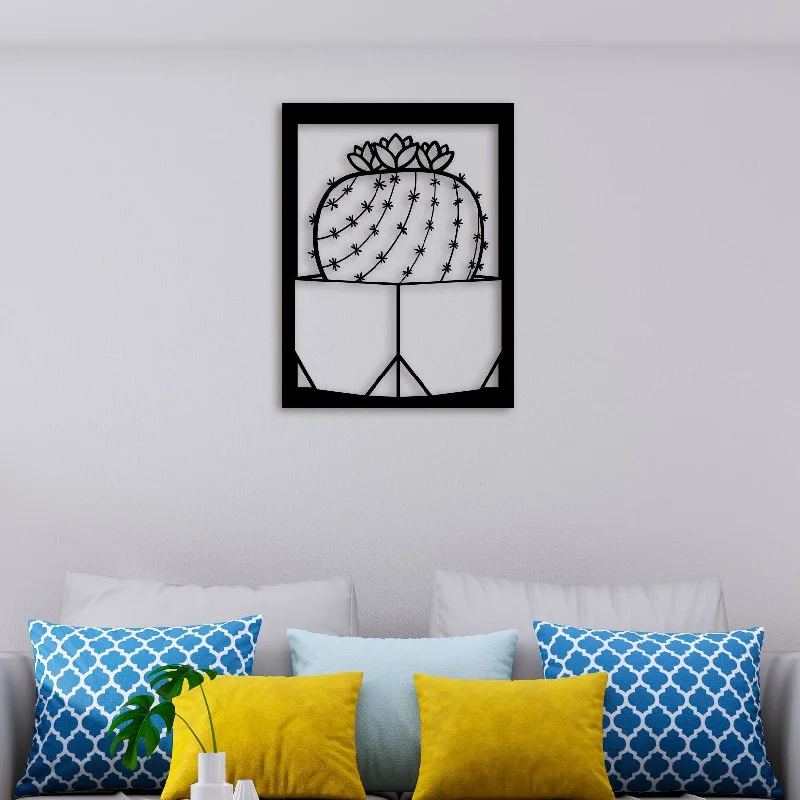 contemporary pop art for wall-Elegant Cactus Metal Wall Art