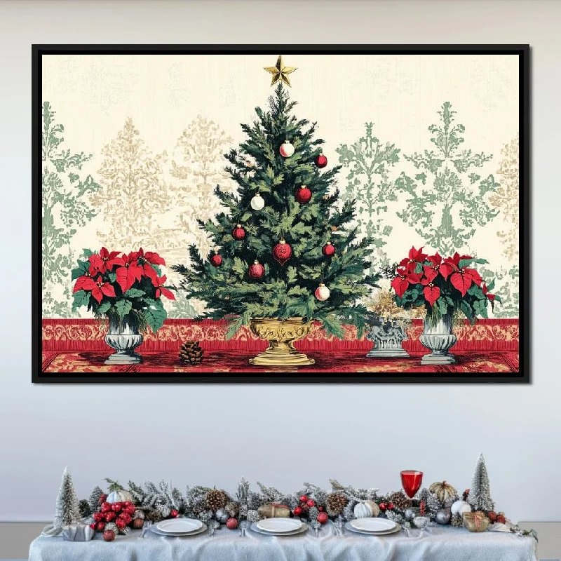 vibrant abstract floral prints for bedroom-Evergreen Holiday Chirstmas Tree