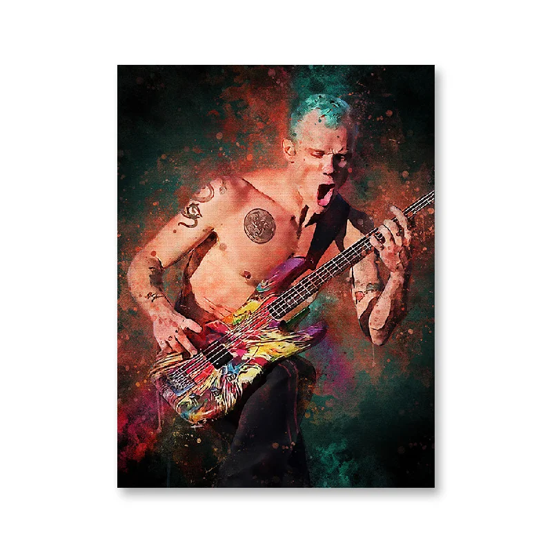 large geometric art for living room-Flea Guitarist