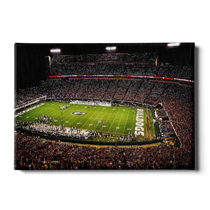 tropical nature canvas art for living room-Georgia Bulldogs - It's Saturday and 4th Quarter in Athens