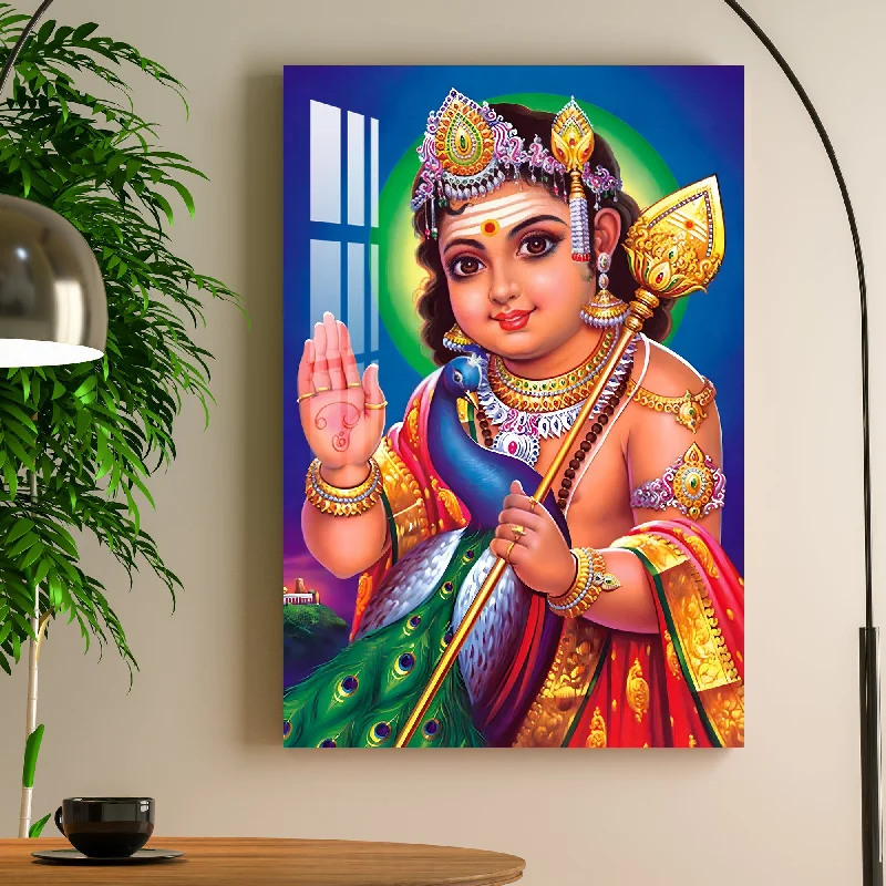 geometric wall art for bedroom-God Bala Murugan Acrylic Wall Art