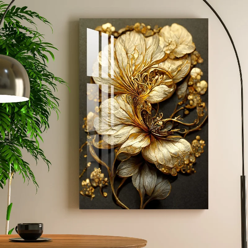 modern tropical art for bedroom-Golden Desire Acrylic Wall Art - 23.5X16 inches / 5MM