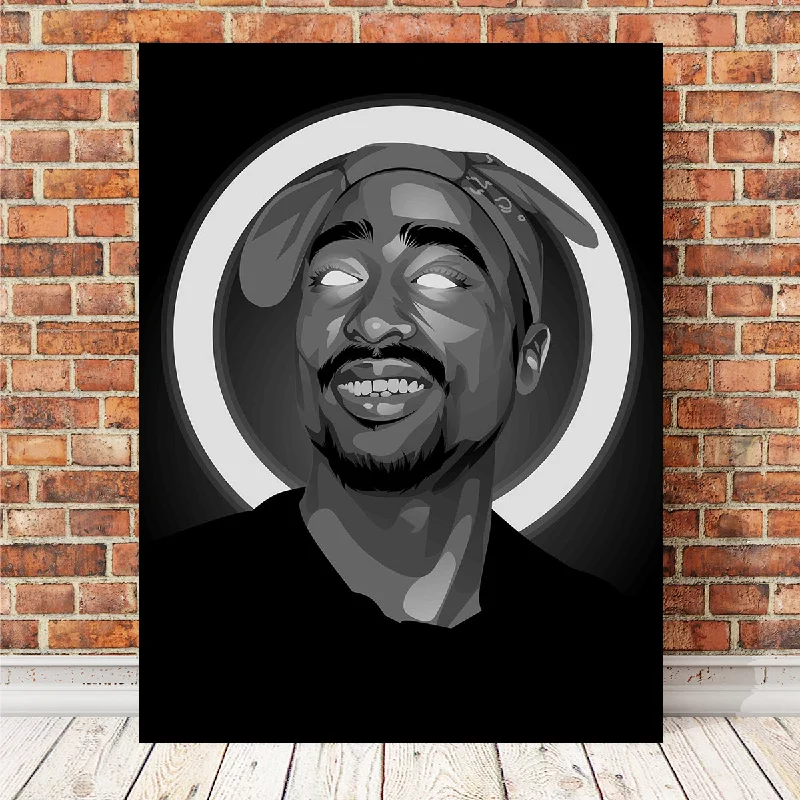 botanical prints for living room-Grayscale Tupacshakur