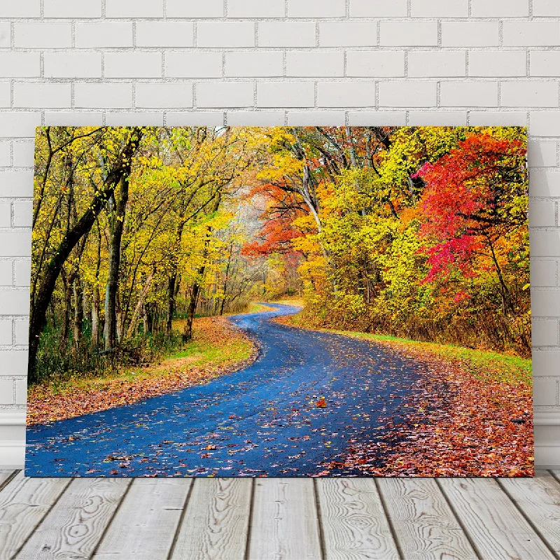 colorful retro canvas art prints-Hocking Hills fall foliage