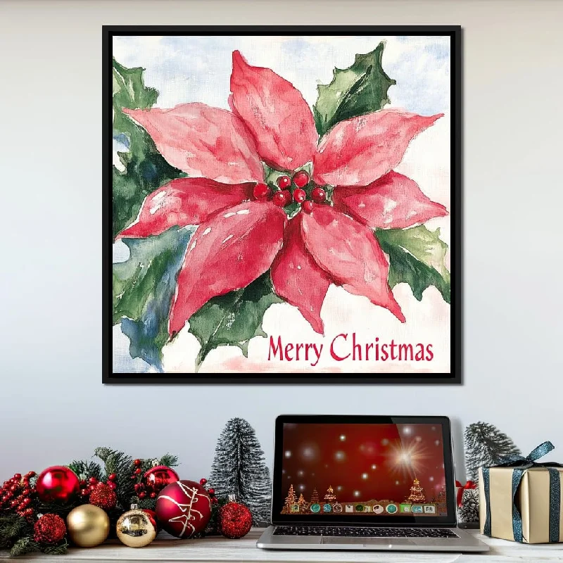 large tropical canvas art prints-Holiday Blossom Cheer