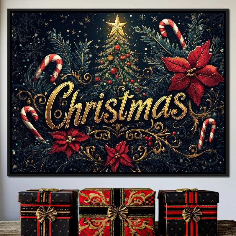 modern landscape canvas paintings-Holiday Splendor Celebration 02