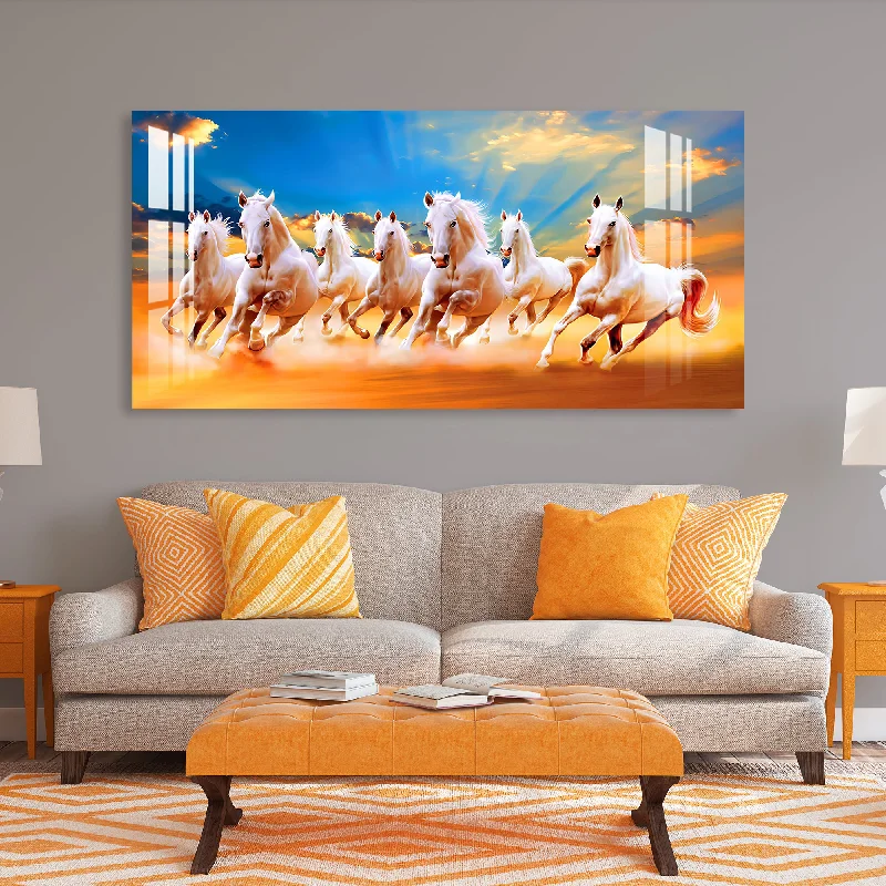 large framed modern abstract art-Horses in Desert Acrylic Wall Art