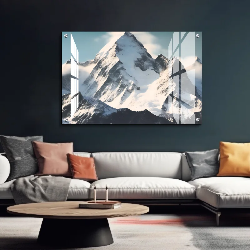 creative abstract canvas art for office-Ice Mountain Nature Landscape Luxury Wall Art Painting