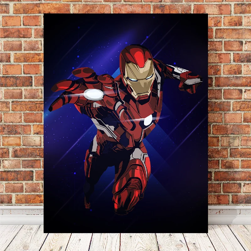 playful abstract art prints for living room-Ironman