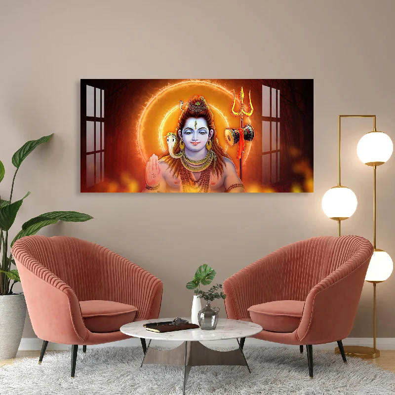 large abstract floral wall prints-Lord Shiva Acrylic Wall Art