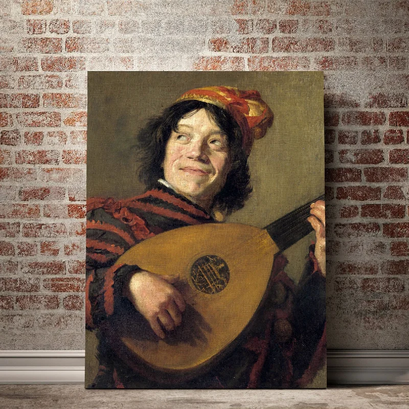 oversized floral wall art prints-Lute Player