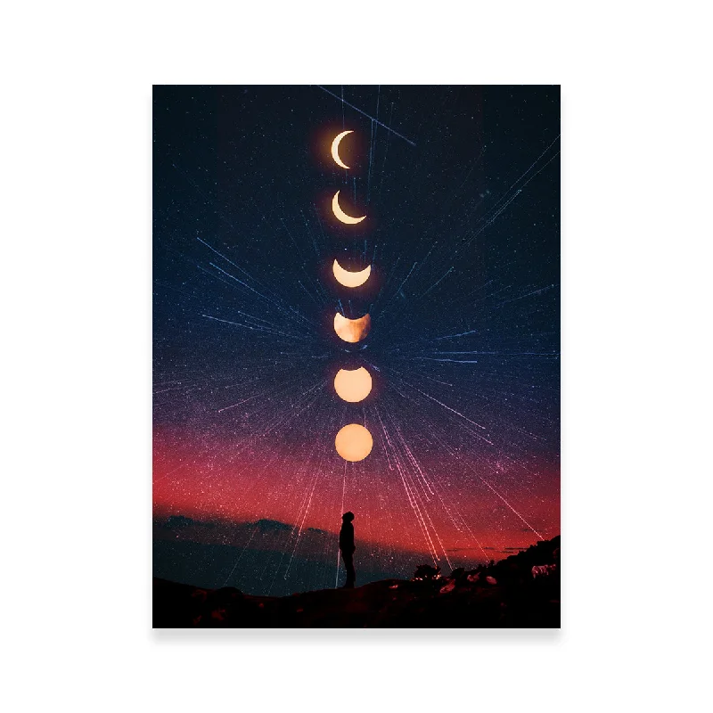 artistic nature photography canvas prints-Moon Phase