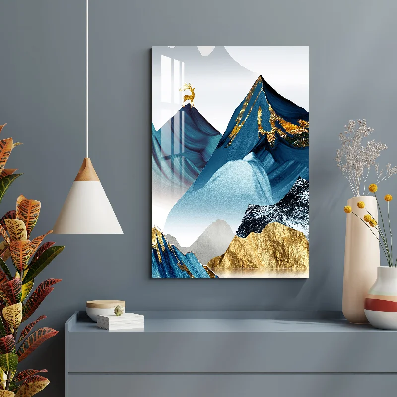 contemporary nature prints for wall-Mountain Landscape Acrylic Wall Art