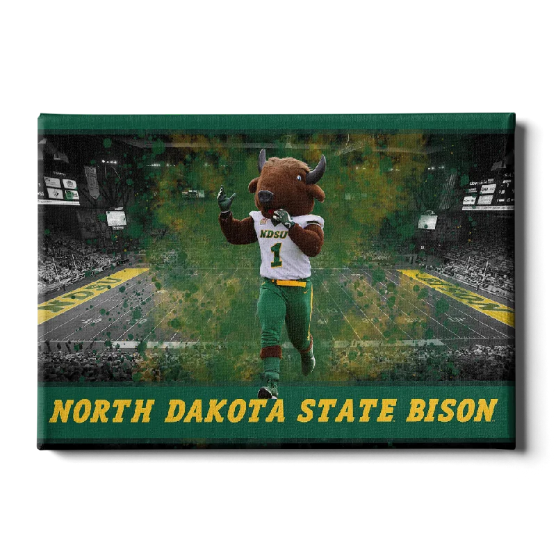 playful floral wall prints for home-North Dakota State Bison - Thundar's North Dakota State Bison