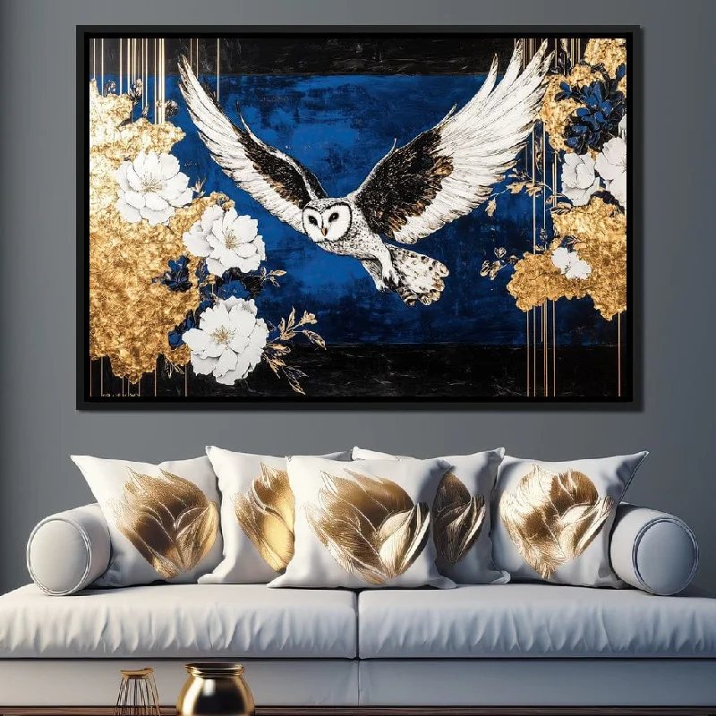 tropical jungle canvas art-Owl of Golden Dreamflight - Wildrose Creations