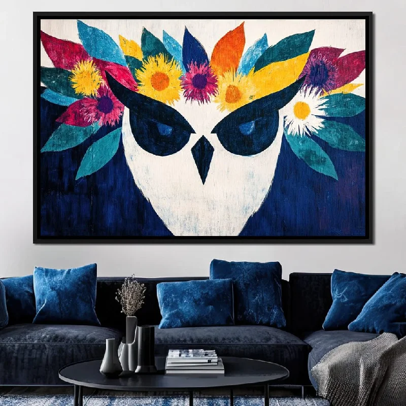 nature inspired abstract prints-Owl of the Floral Realm - Wildrose Creations