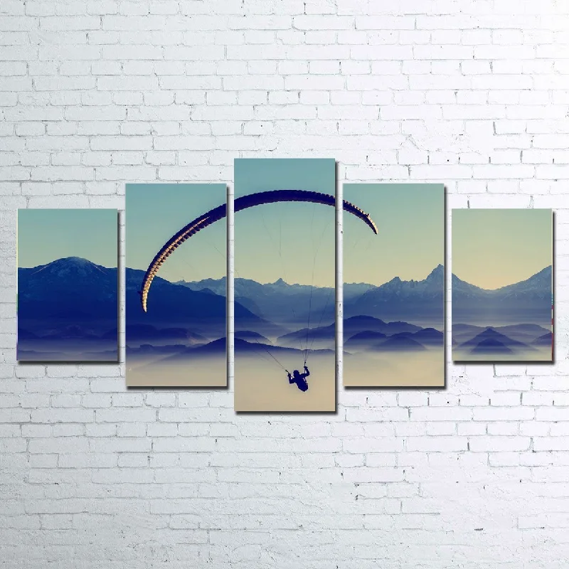 geometric canvas prints for office-Paragliding Canvas Set