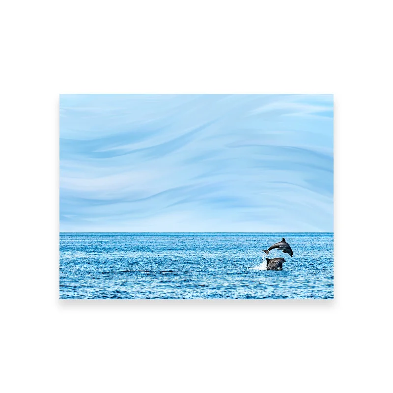 oversized abstract cityscape wall prints-Rollin Jumping Dolphins